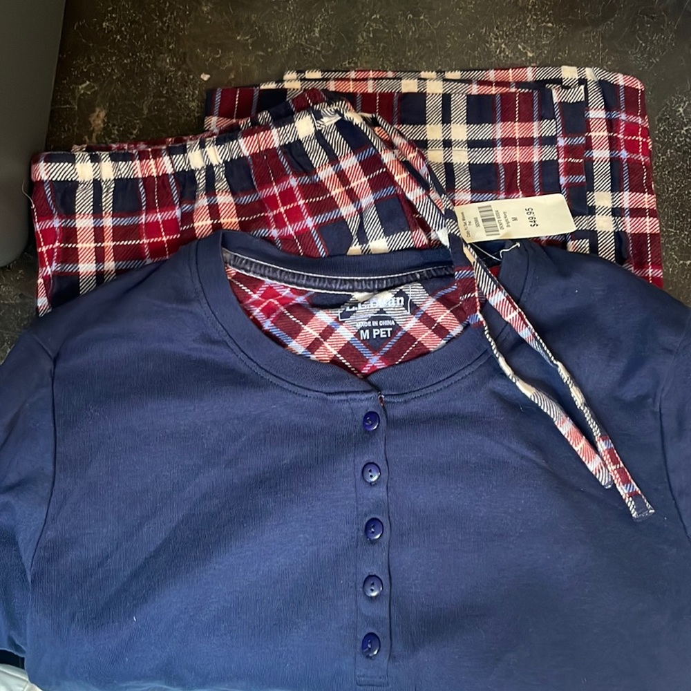 NWT Lands End pajamas plaid